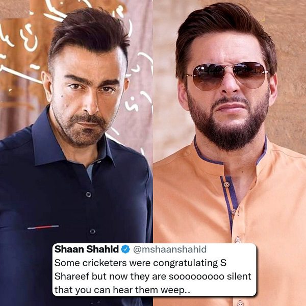Actor without naming the cricketer, has made an indirect fun what we believe to be for Shahid Khan Afridi who congratulated Shahbaz Sharif on becoming Prime Minister