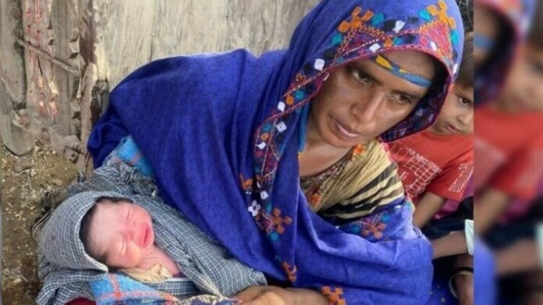 The flood-affected woman named her baby 'Selab Khan'