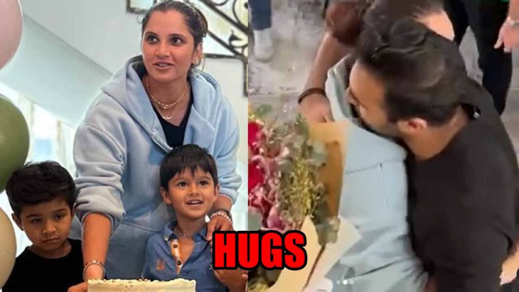 Sania Mirza returns home, hugs Shoaib Malik