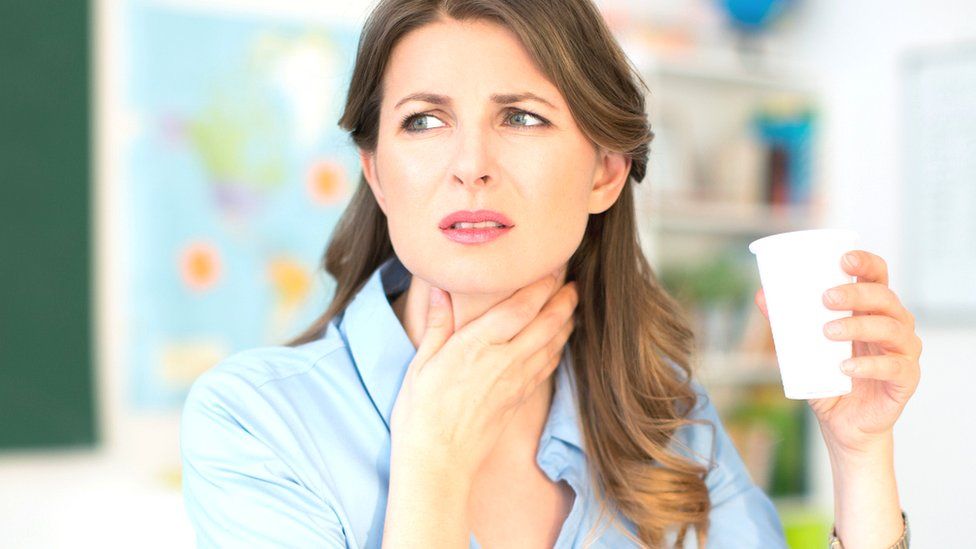 Why does a sore throat occur?