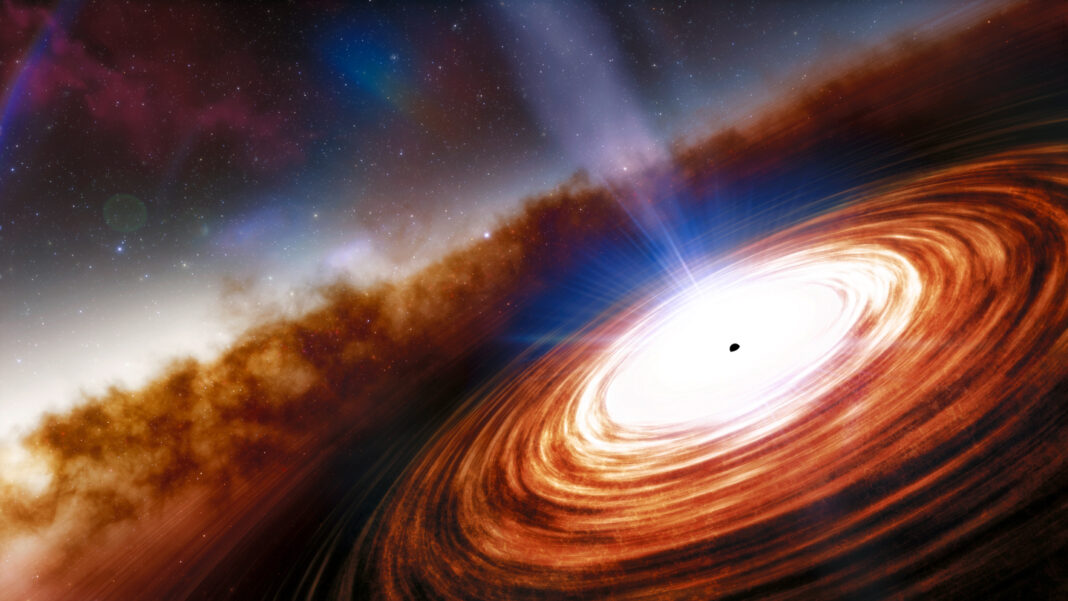 Ancient super-sized black hole discovered