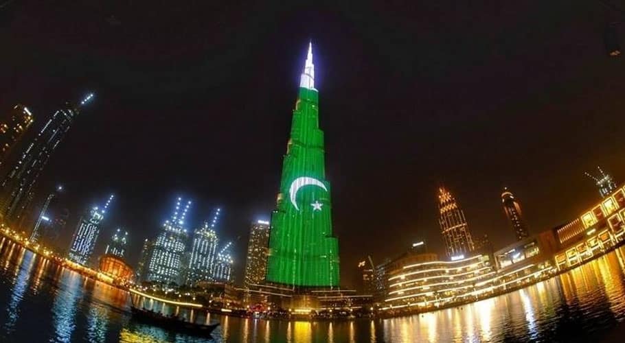 Burj Khalifa Lights Up to Mark 76th Pakistan Independence Day